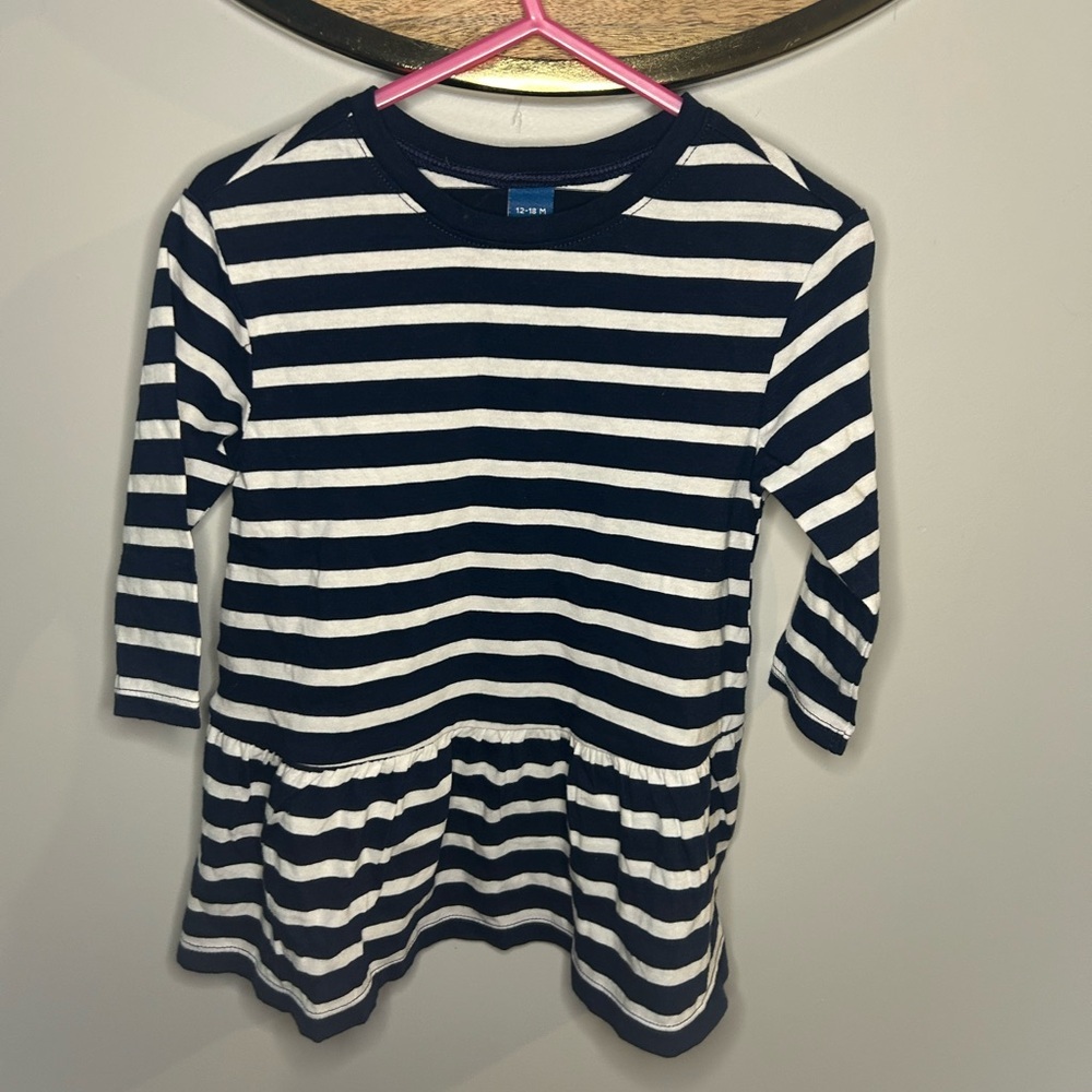 Old Navy Kids Long Sleeve Striped Tee - Black and White